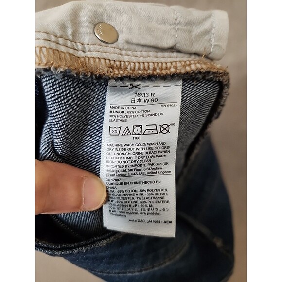 Gap Perfect Boot Jeans Womens 16 33 Blue Dark Wash Stretch - Picture 8 of 9